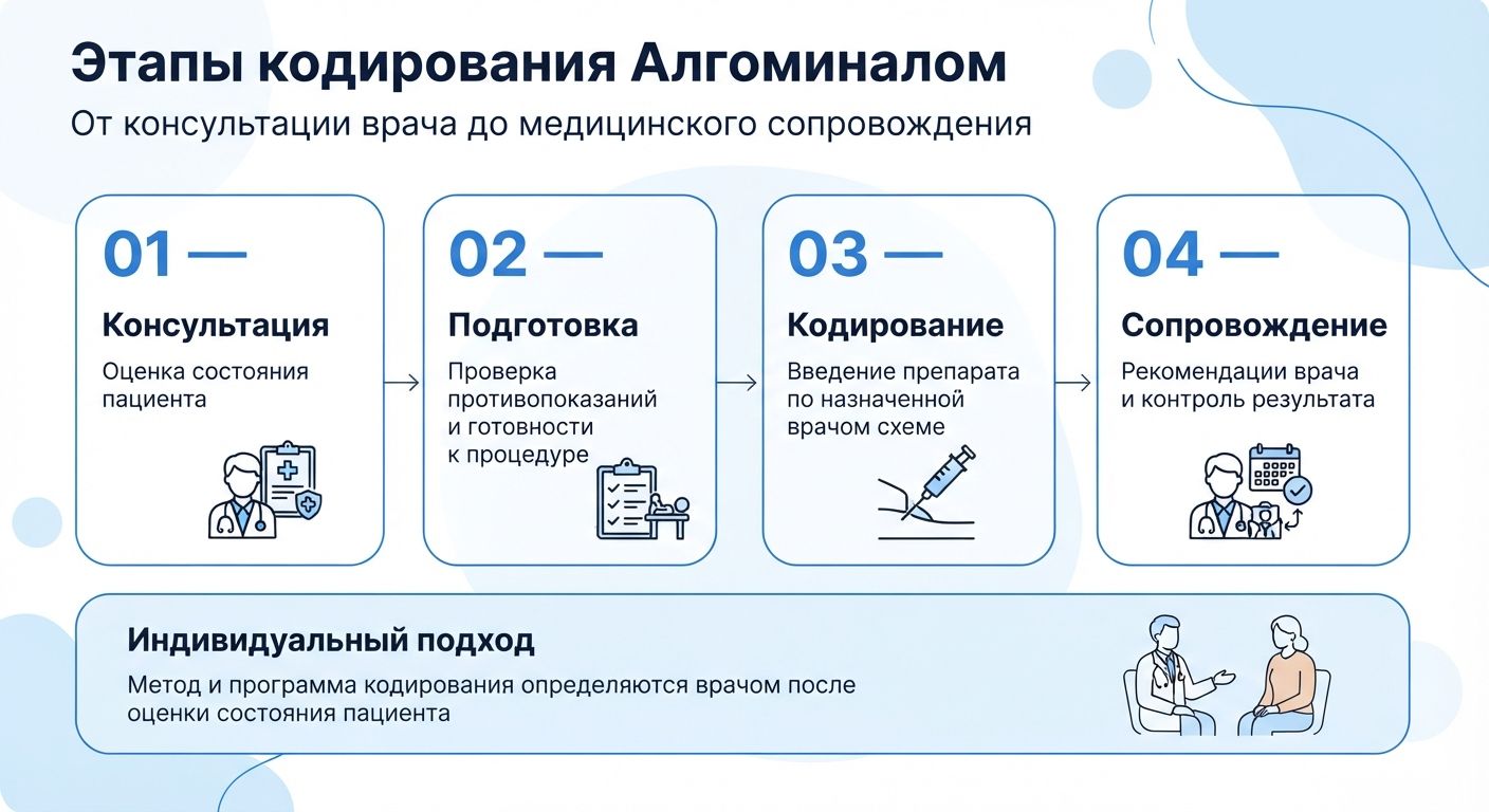 Кодирование препаратом «Алгоминал» в Янауле инфографика
